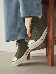 Converse Green Chuck Taylor All Star Lift Trainers - Image 1 of 10