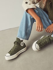 Converse Green Chuck Taylor All Star Lift Trainers - Image 2 of 10