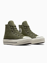 Converse Green Chuck Taylor All Star Lift Trainers - Image 9 of 10