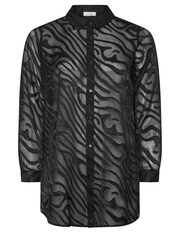 Schwarz - Yours Curve London Zebra Print Mesh Shirt - Bild 5 von 5