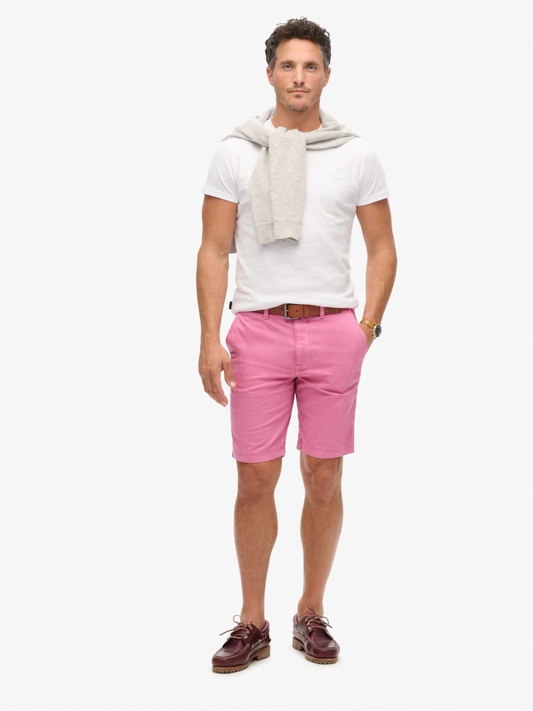 Superdry Pink Officer Chino Shorts - Image 1 of 5