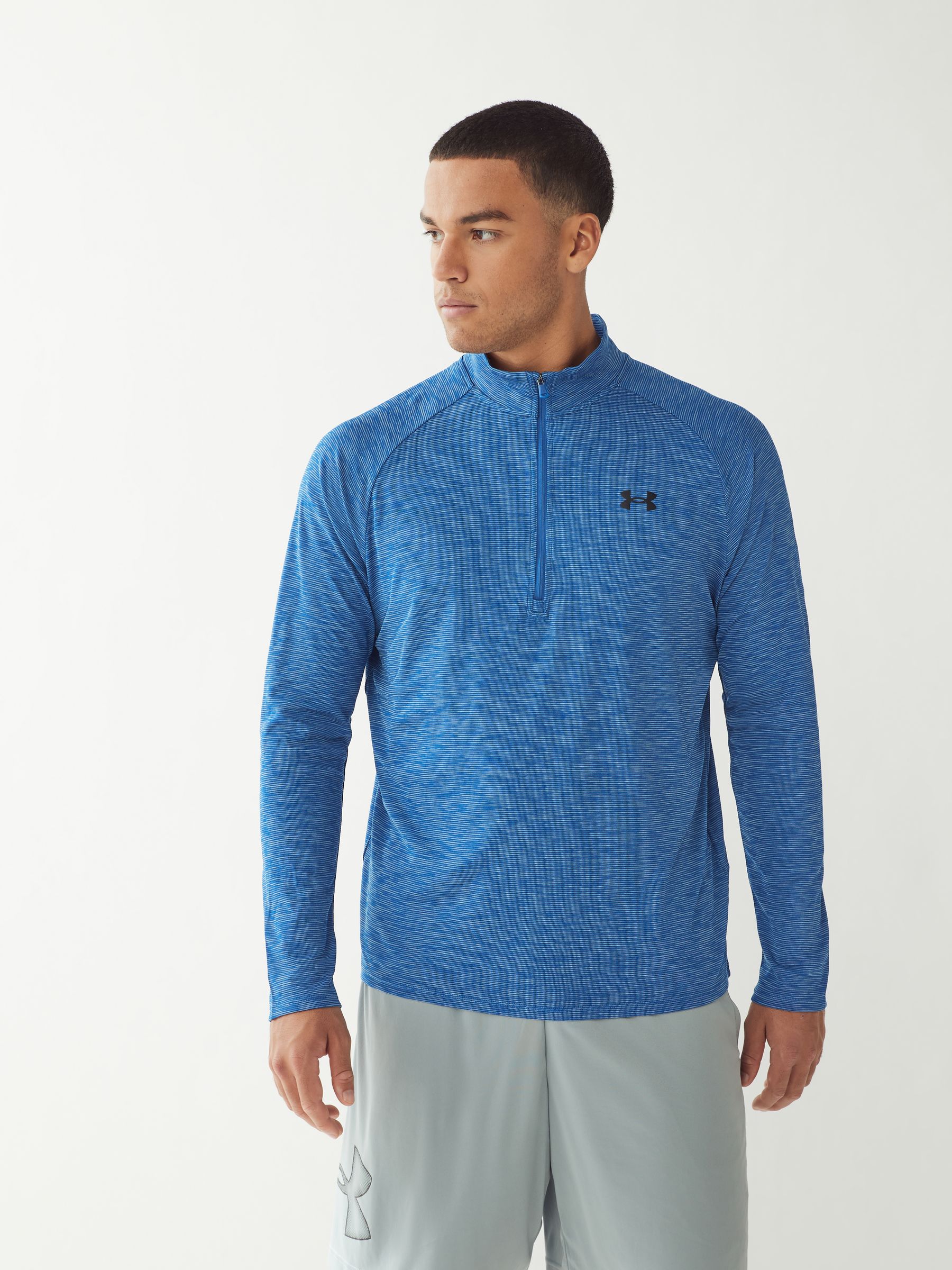 Under Armour Blue Blue Tech Textured 1/2 Zip Sweatshirt - Image 4 of 8