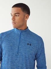 Under Armour Blue Blue Tech Textured 1/2 Zip Sweatshirt - Image 5 of 8