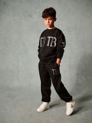 Baker by Ted Baker Black Oversized Sweatshirt and Joggers Set - Image 1 of 5