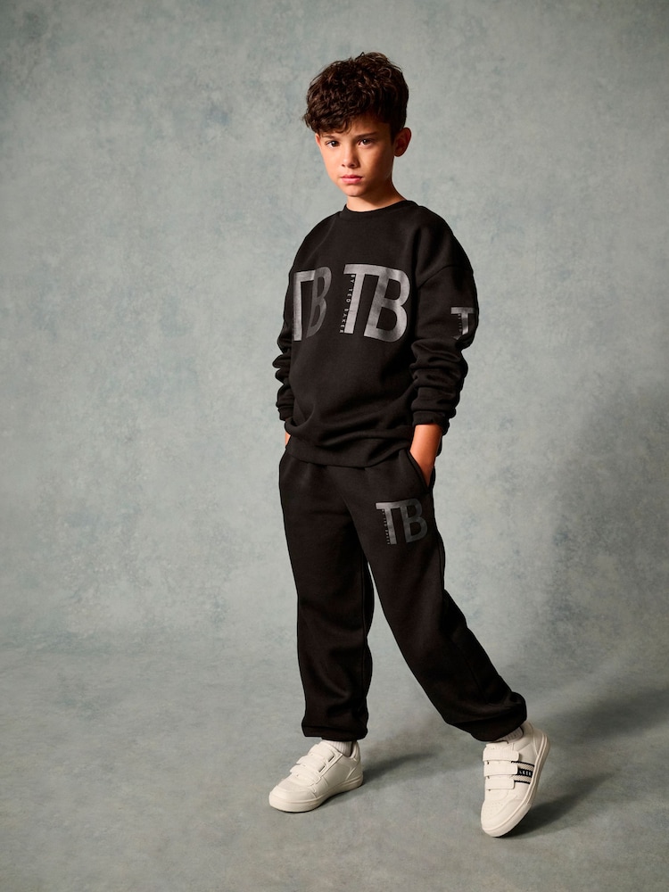 Baker by Ted Baker Black Oversized Sweatshirt and Joggers Set - Image 1 of 5