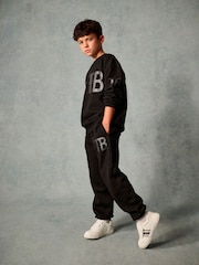 Baker by Ted Baker Black Oversized Sweatshirt and Joggers Set - Image 2 of 5