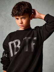 Baker by Ted Baker Black Oversized Sweatshirt and Joggers Set - Image 4 of 5