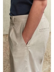 Stone Relaxed Poplin Chino 100% Cotton Shorts - Image 2 of 7