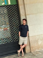 Stone Relaxed Poplin Chino 100% Cotton Shorts - Image 4 of 7