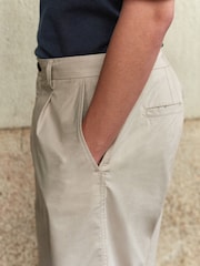 Stone Relaxed Poplin Chino 100% Cotton Shorts - Image 5 of 7