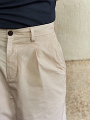 Stone Relaxed Poplin Chino 100% Cotton Shorts - Image 6 of 7