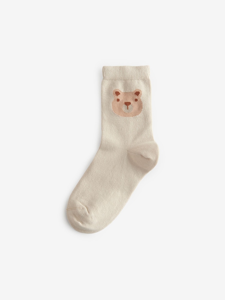 Neutral Bears Print Rich Socks 5 Pack - Image 2 of 6