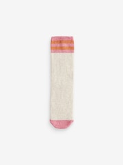 Blue/Pink/Ecru Thermal Wool Blend Ankle Socks 3 Pack With Silk - Image 2 of 6
