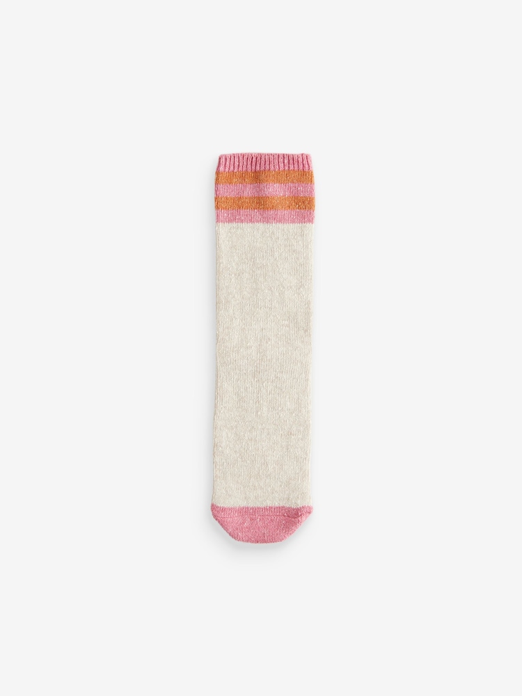 Blue/Pink/Ecru Thermal Wool Blend Ankle Socks 3 Pack With Silk - Image 2 of 6