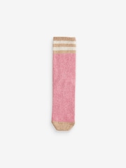 Blue/Pink/Ecru Thermal Wool Blend Ankle Socks 3 Pack With Silk - Image 4 of 6