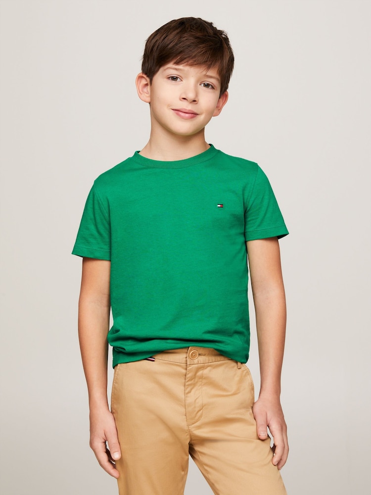 Tommy Hilfiger Green Essential 100% Cotton T-Shirt - Image 1 of 6