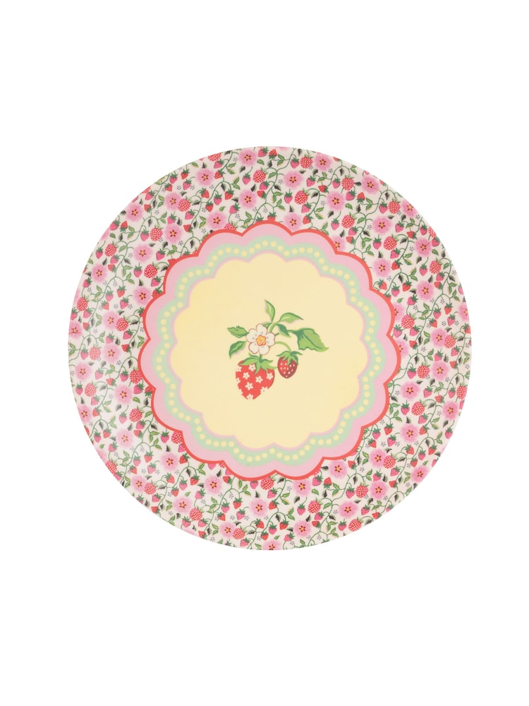 Cath Kidston Green Strawberry Melamine Picnic Dinner Plates Set Of 4 - Image 5 of 5