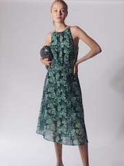 Religion Green Halterneck Destiny Midi Dress In Beautiful Prints - Image 1 of 5