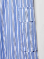 Mango Blue Striped Cotton Cargo Trousers - Image 7 of 7