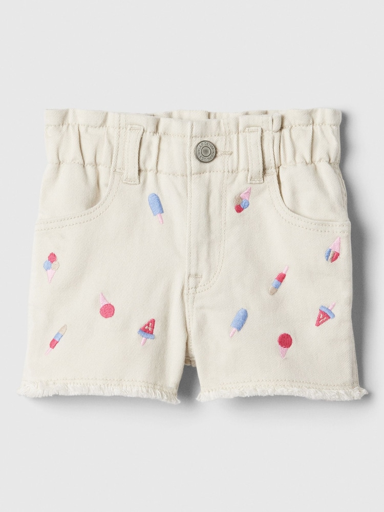 Gap Nude Paperbag Mom Jeans Shorts - Image 1 of 3