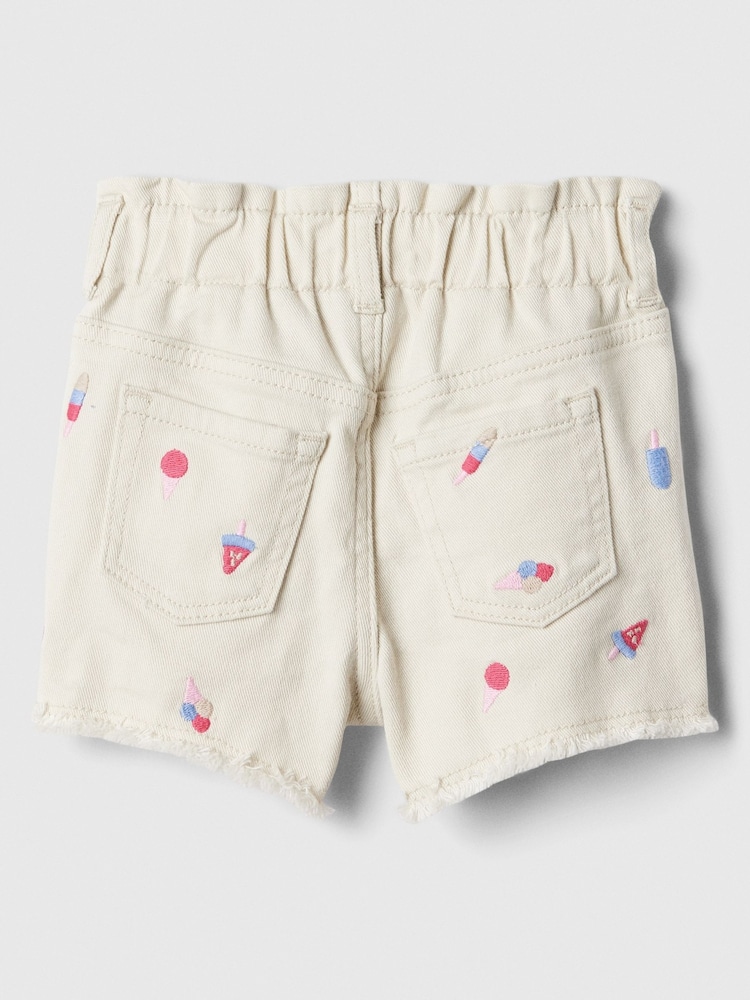 Gap Nude Paperbag Mom Jeans Shorts - Image 2 of 3
