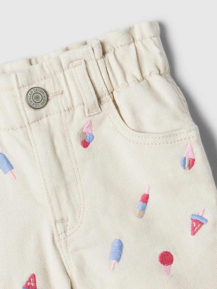 Gap Nude Paperbag Mom Jeans Shorts - Image 3 of 3