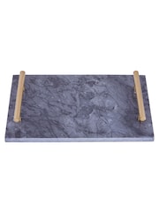 Interiors by Premier Black Marble Tray With Gold Effect Handles - Image 1 of 4