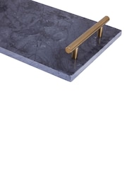 Interiors by Premier Black Marble Tray With Gold Effect Handles - Image 3 of 4