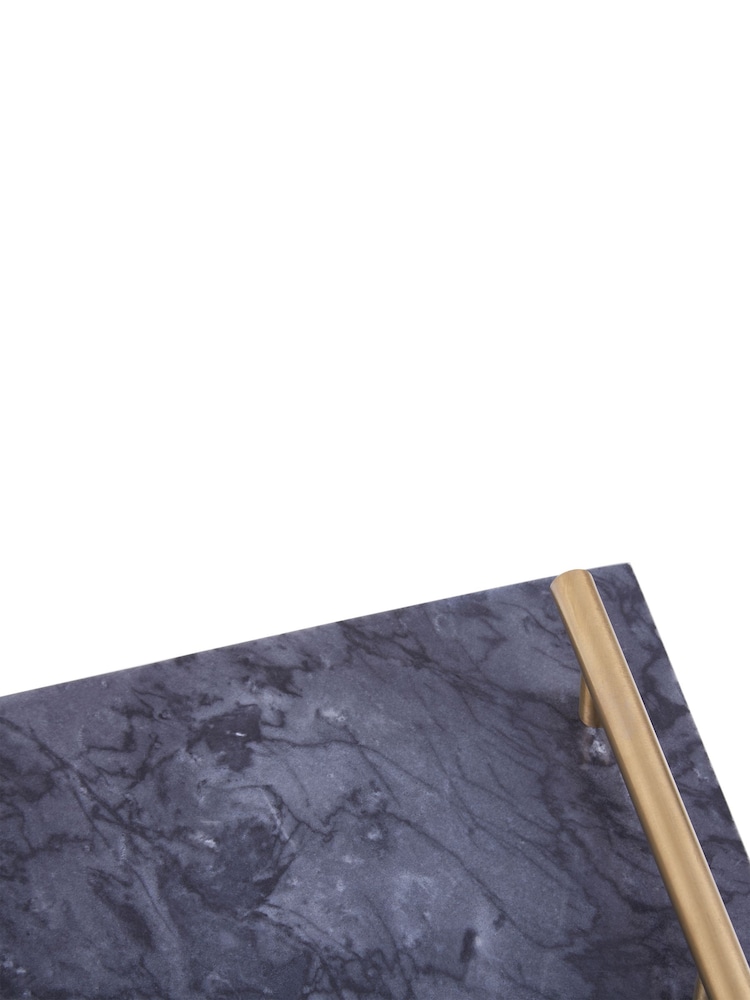 Interiors by Premier Black Marble Tray With Gold Effect Handles - Image 4 of 4