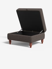 MADE.COM Basket Weave Mocha Orson Footstool - Image 2 of 3