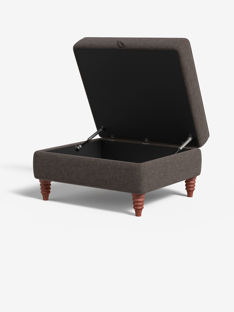 MADE.COM Basket Weave Mocha Orson Footstool - Image 2 of 3