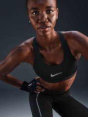 Nike Black Swoosh Medium Support Sports Bra - Image 3 of 6
