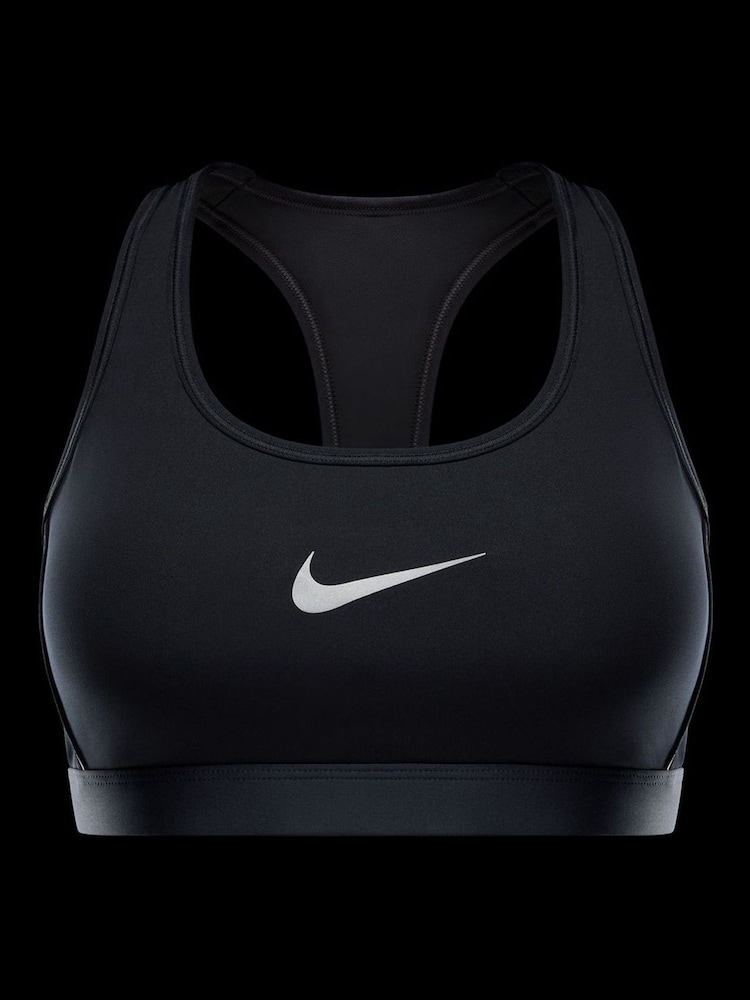 Nike Black Swoosh Medium Support Sports Bra - Image 6 of 6