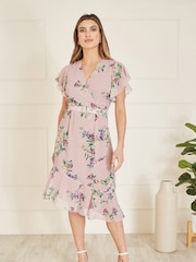 Yumi Wickel-Midikleid mit Rüschendetails und passendem Gürtel - Bild 1 von 4