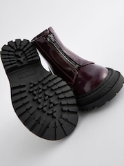 Burgundy Standard Fit (F) Zip Front Chunky Boots - Image 4 of 5