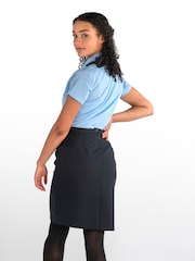Trutex Blue Slim Fit Short Sleeve 2 Pack School Shirts - Image 3 of 6