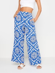 PixieGirl Petite Tile Print Wide Leg 100% Cotton Trousers - Image 2 of 5