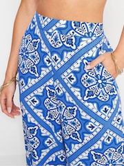 PixieGirl Petite Tile Print Wide Leg 100% Cotton Trousers - Image 4 of 5