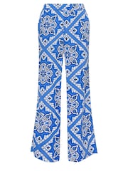 PixieGirl Petite Tile Print Wide Leg 100% Cotton Trousers - Image 5 of 5