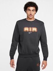 Nike Grey Air Fleece Crew Sweatshirt - Image 1 of 5