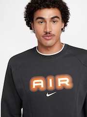 Nike Grey Air Fleece Crew Sweatshirt - Image 3 of 5