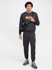 Nike Grey Air Fleece Crew Sweatshirt - Image 5 of 5
