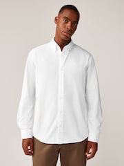 Blanc - Manches longues Oxford 100% Chemises en coton 2 Lot - Image 2 de 9