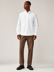 Blanc - Manches longues Oxford 100% Chemises en coton 2 Lot - Image 4 de 9