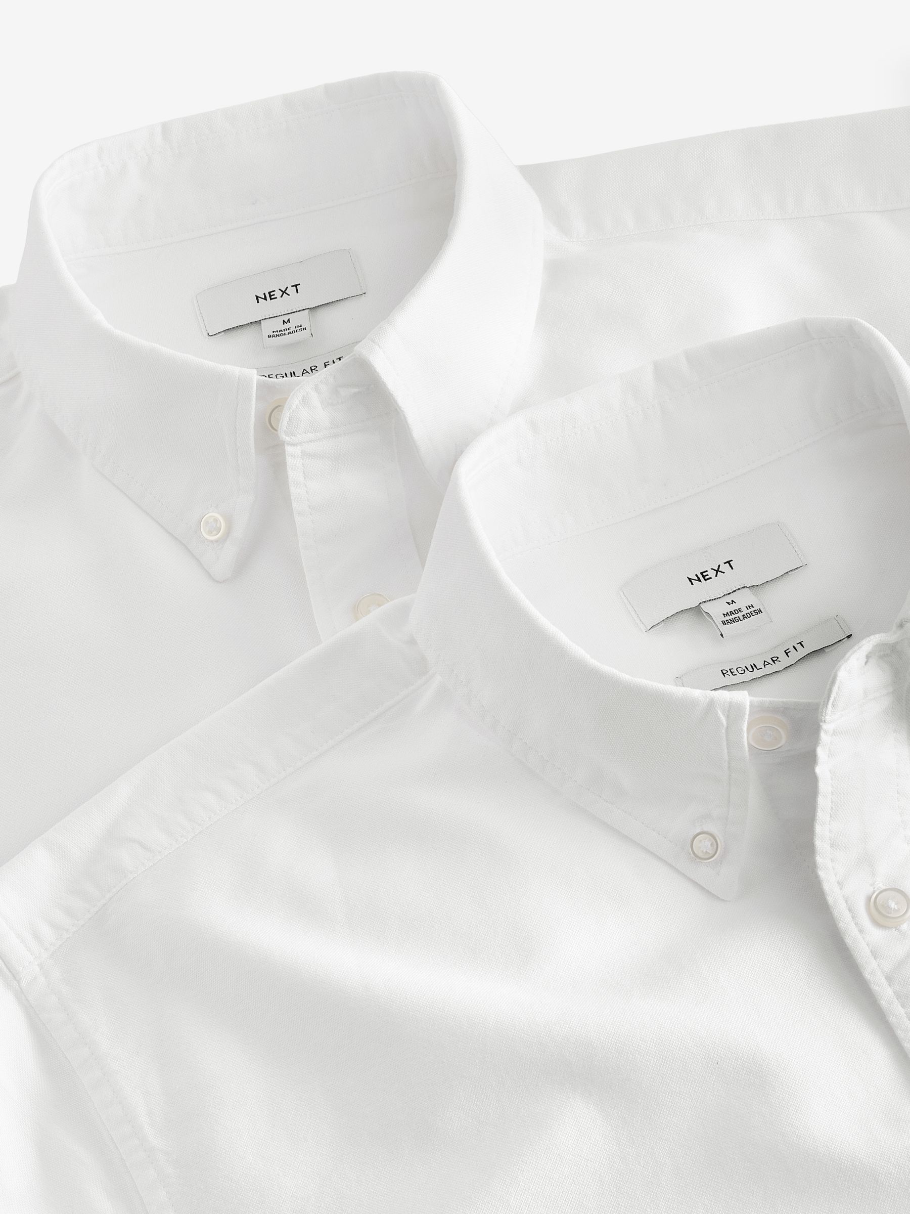 Buy White Long Sleeve Oxford 100% Cotton Shirts 2 Pack from