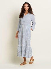 Brakeburn Erica gestreiftes Maxikleid aus 100 % Baumwolle - Bild 4 von 5