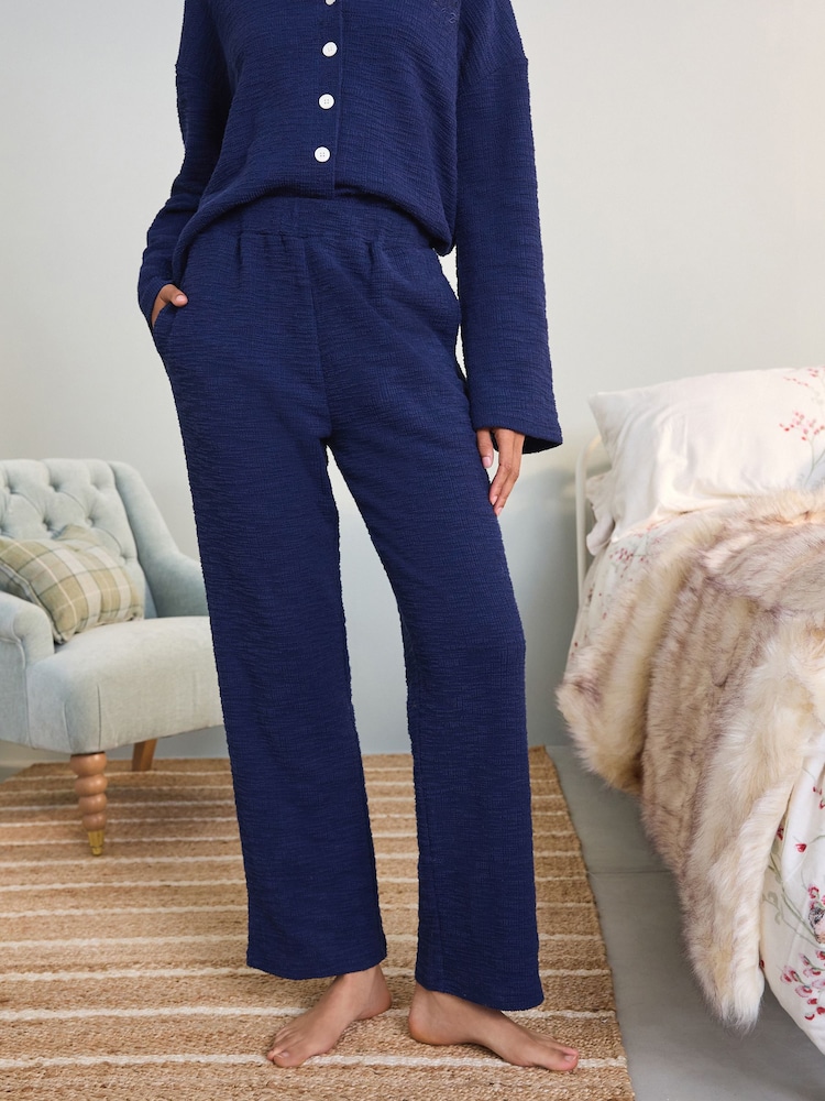 Laura Ashley Navy Wide Leg Trousers - Image 1 of 8