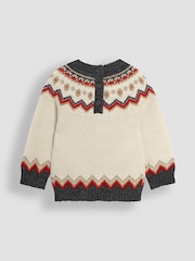 JoJo Maman Bébé Natural Reindeer Christmas Reindeer Jumper - Image 2 of 3