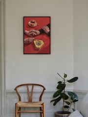 Paper Collective Red First Date Framed Wall Art Print in Dark Oak Frame - Image 2 of 4