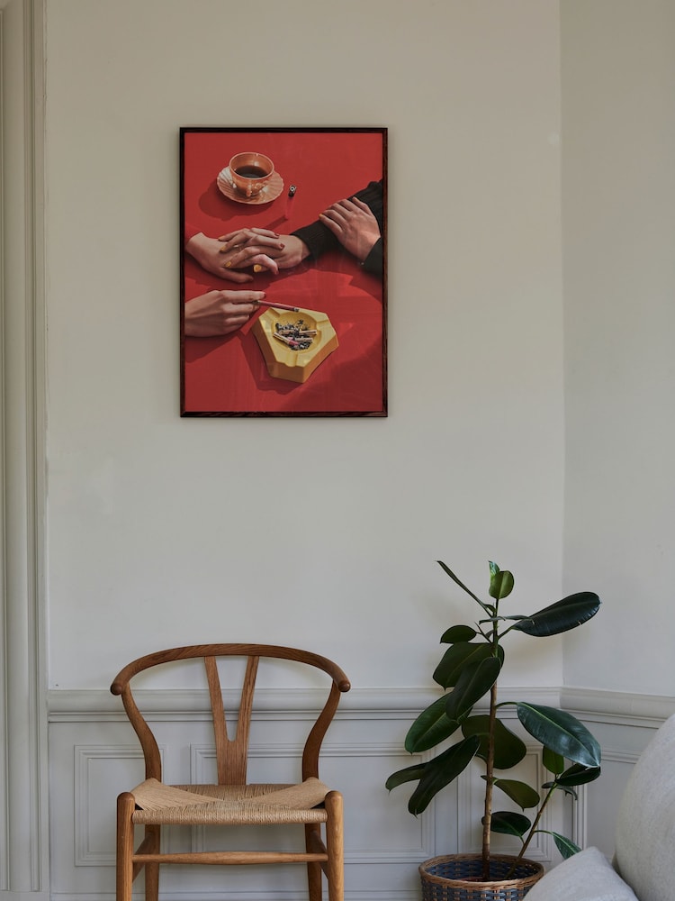 Paper Collective Red First Date Framed Wall Art Print in Dark Oak Frame - Image 2 of 4